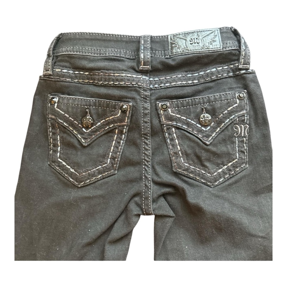 Miss Me Charcoal Embroidered Jeans Size 23/32 Worn Once